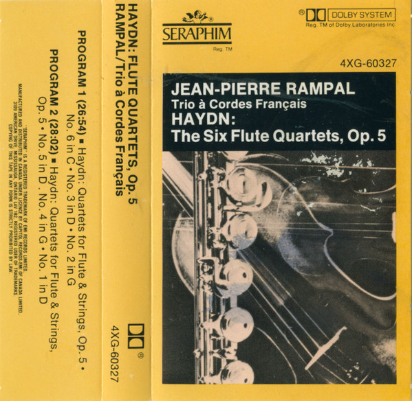 descargar álbum Haydn JeanPierre Rampal, Le Trio A Cordes Français - The Six Flute Quartets Op 5