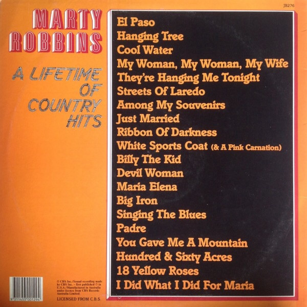 ladda ner album Marty Robbins - A Lifetime Of Country Hits