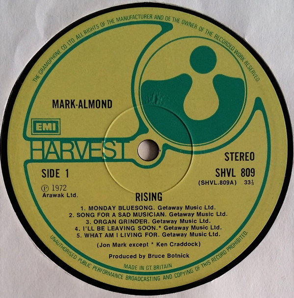 Mark-Almond - Rising | Harvest (SHVL 809) - 4