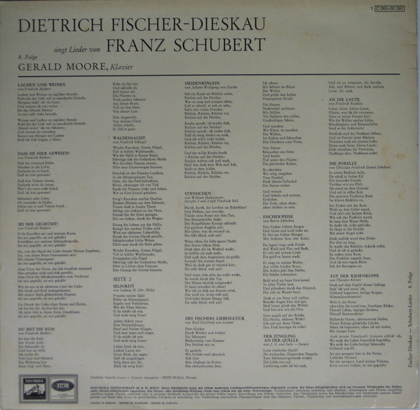 ladda ner album Franz Schubert Dietrich FischerDieskau, Gerald Moore - Dietrich Fischer Dieskau Singt Lieder Von Franz Schubert 8 Folge
