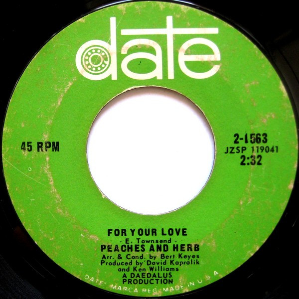 PEACHES & HERB: i need your love so desperately DATE 7 Single 45 RPM