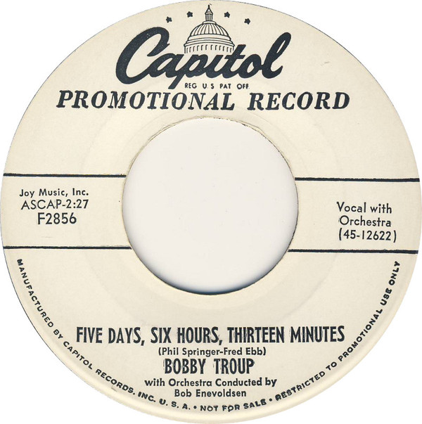 last ned album Bobby Troup - Five Days Six Hours Thirteen Minutes When Youre With Somebody Else