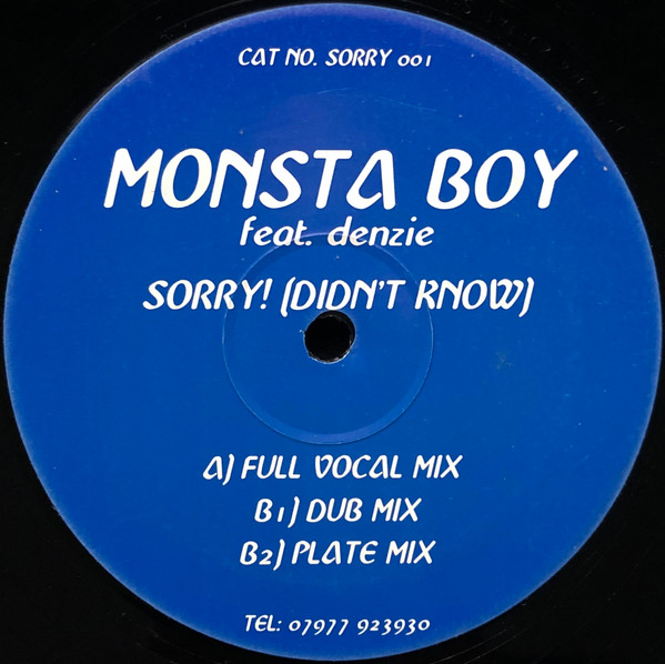 Monsta Boy Feat. Denzie – Sorry! (Didn't Know) (1999, Vinyl) - Discogs