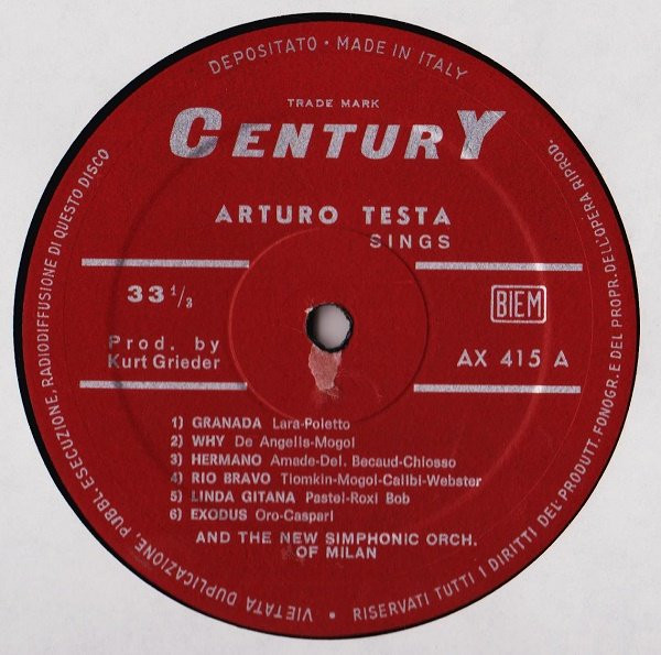Album herunterladen Kurt Grieder Presents Arturo Testa - Around The World With Arturo Testa