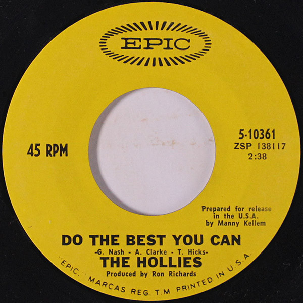 The Hollies – Do The Best You Can (1968, Vinyl) - Discogs