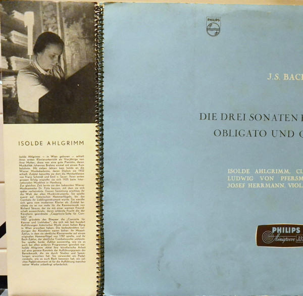 descargar álbum JS Bach, Isolde Ahlgrimm, Ludwig von Pfersmann, Josef Herrmann - Die Drei Sonaten Für Cembalo Obligato Und Qeuerflöte