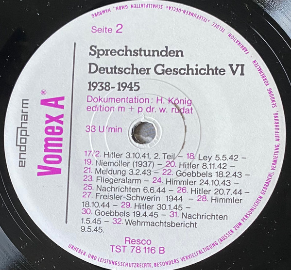 ladda ner album Various - Sprechstunden Deutscher Geschichte VI 1938 1945