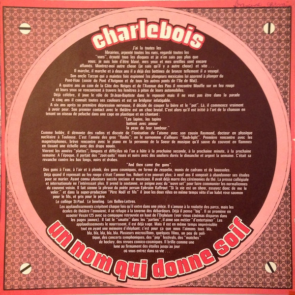 Robert Charlebois - Charlebois | Barclay (80123) - 13