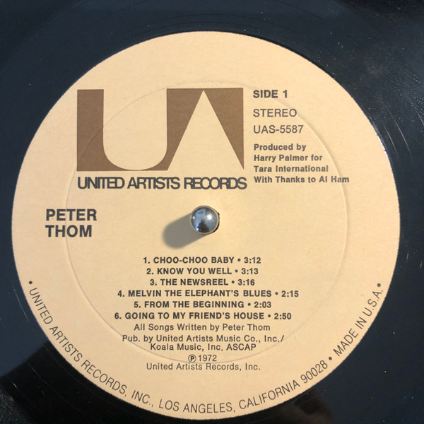 Peter Thom - Peter Thom | United Artists Records (UAS-5587) - 3