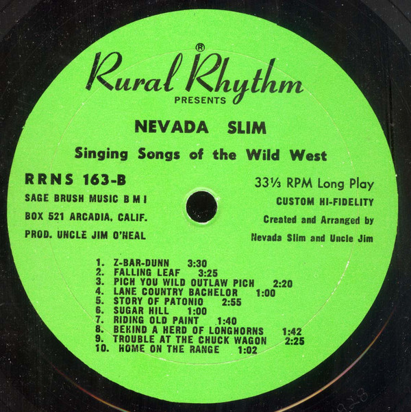 descargar álbum Nevada Slim - Singing Songs Of The Wild West