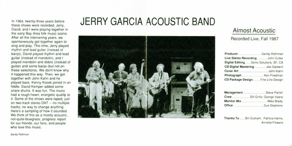 ladda ner album Jerry Garcia Acoustic Band - Almost Acoustic