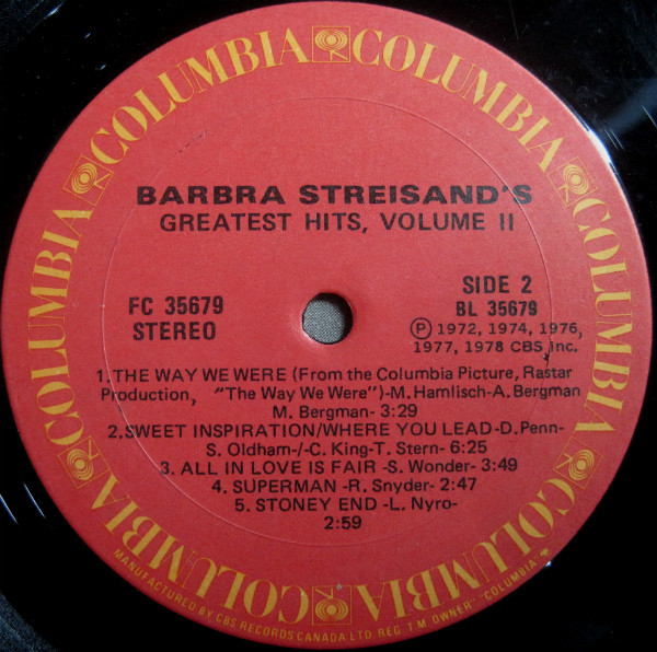 Barbra Streisand - Barbra Streisand's Greatest Hits - Volume 2 | Columbia (FC 35679) - 4