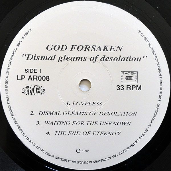 God Forsaken – Dismal Gleams Of Desolation (1992, Vinyl) - Discogs