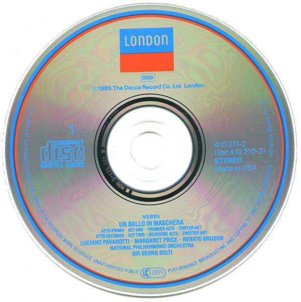 télécharger l'album Verdi, Luciano Pavarotti, Margaret Price, Renato Bruson, National Philharmonic Orchestra, Georg Solti - Un Ballo In Maschera