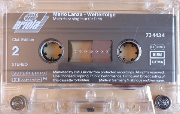 ladda ner album Mario Lanza - Welterfolge Mein Herz Singt Nur Für Dich