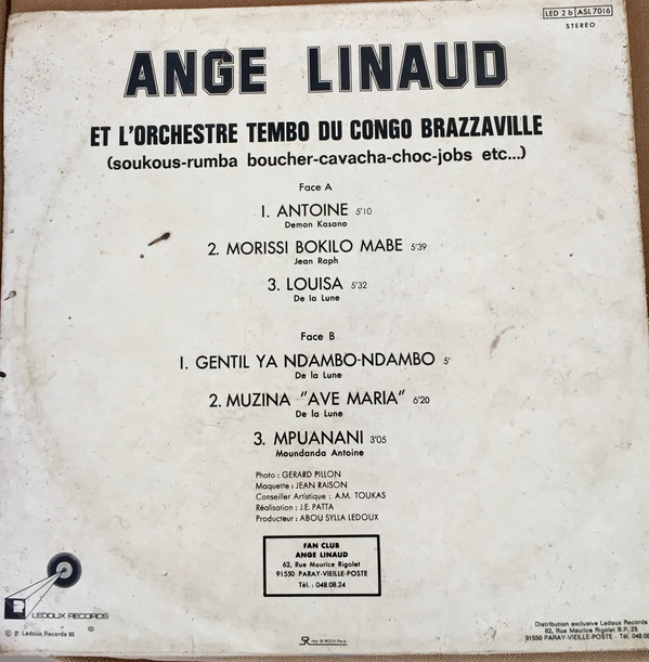 télécharger l'album Ange Linaud Et L'Orchestre Tembo Du Congo Brazzaville - Alphonse Marie Toukas Présente Ange Linaud