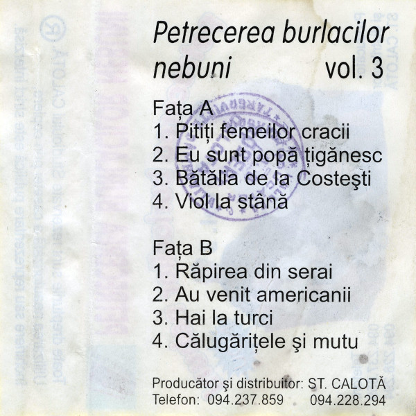 descargar álbum Doru Calotă - Petrecerea Burlacilor Nebuni Vol 3