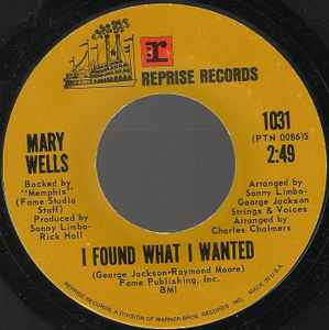 Mary Wells - I Found What I Wanted / I See A Future In You album cover