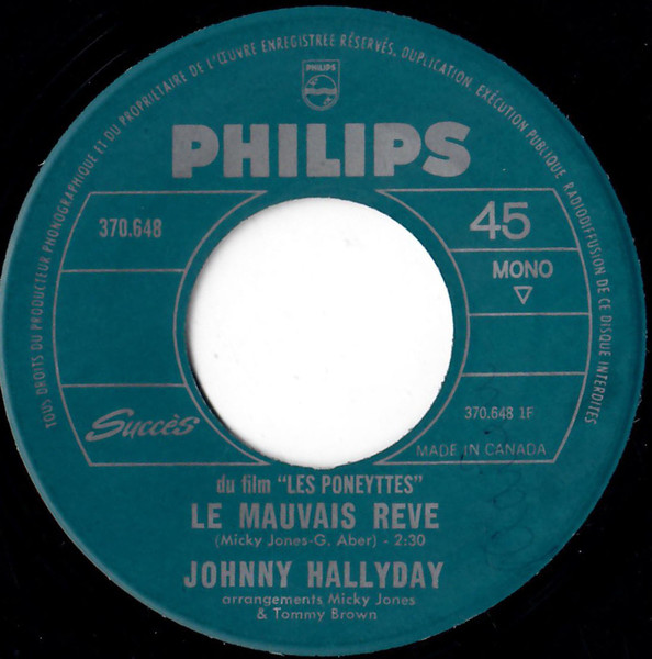 Johnny HALLYDAY Le mauvais rêve 7 45 tours EP