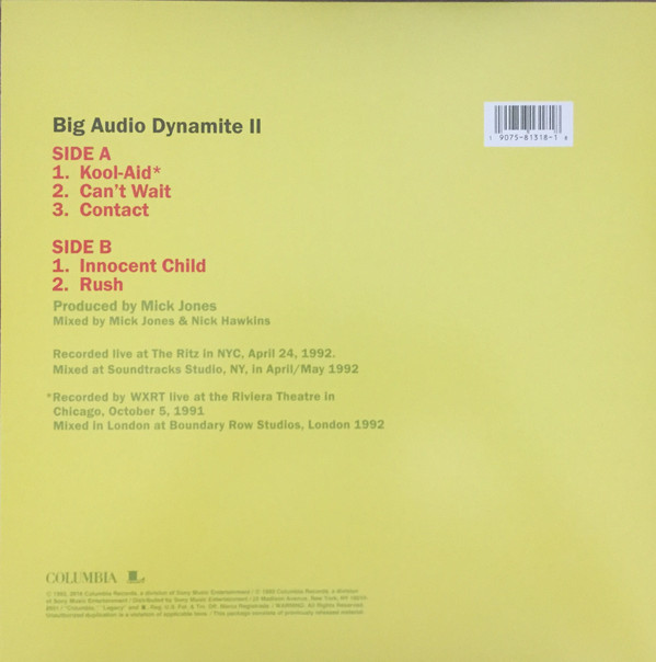 Big Audio Dynamite II - On The Road Live '92 | Columbia (1907581318 1) - 2