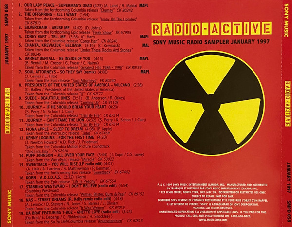 descargar álbum Various - Radio Active Sony Music Radio Sampler January 1997