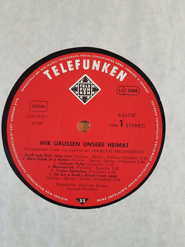 baixar álbum Anneliese Breitenberger - Wir Grüssen Unsere Heimat Die Schönsten Lieder Aus Südtirol