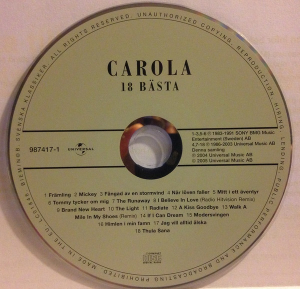 descargar álbum Carola - 18 Bästa