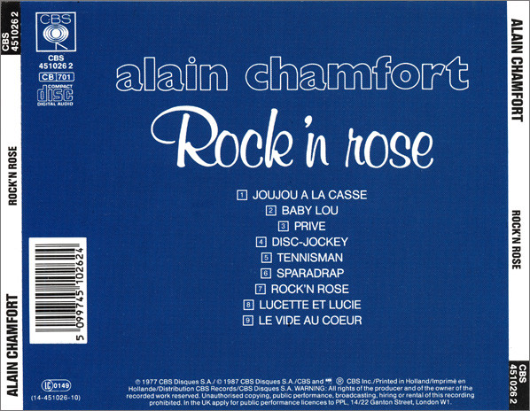 Alain Chamfort - Rock'n Rose | Releases | Discogs