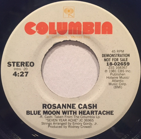 Rosanne Cash – Blue Moon With Heartache (1981, Vinyl) - Discogs