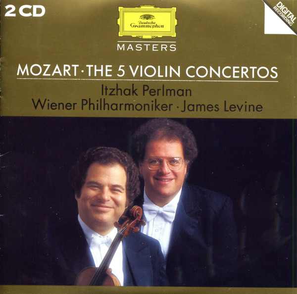 ladda ner album Mozart, Itzhak Perlman, James Levine , Wiener Philharmoniker - Mozart The 5 Violin Concertos