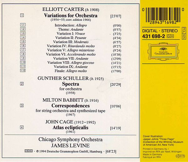 Cage · Carter · Babbitt · Schuller - Chicago Symphony Orchestra