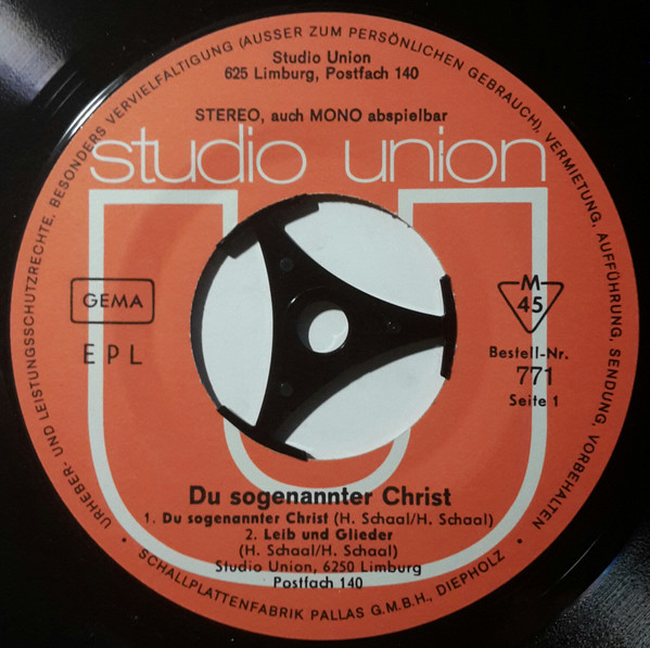 ladda ner album Herbert Schaal, Peter Borinski - Du Sogenannter Christ 4 Christliche Protestsongs