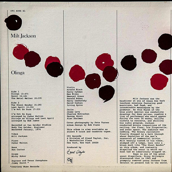 Milt Jackson - Olinga | CTI Records (CTI 6046 S1) - 2