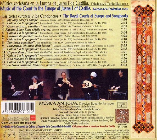 lataa albumi Música Antigua, Eduardo Paniagua - Música Cortesana En La Europa De Juana I De Castilla