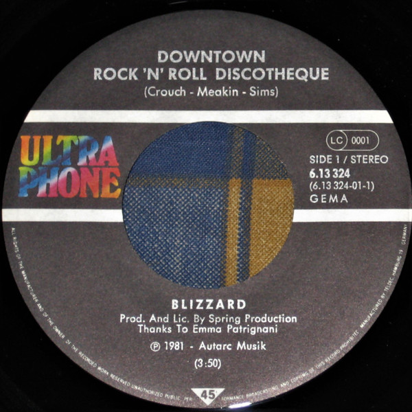 Album herunterladen Blizzard - Downtown Rock n Roll Discotheque Stuck Tight
