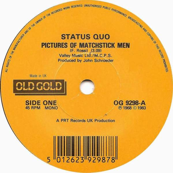 Status Quo – Pictures Of Matchstick Men / Down The Dustpipe (1983