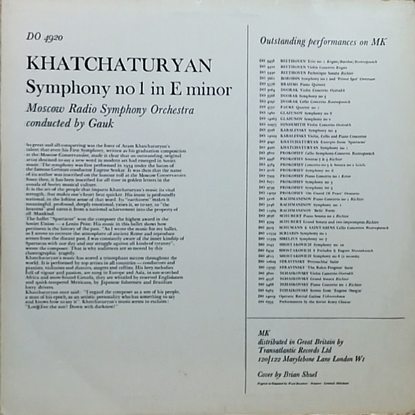 baixar álbum Download Khatchaturyan - Symphony No 1 album