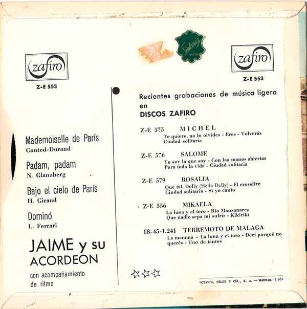 télécharger l'album Jaime Y Su Acordeon - Valses Franceses