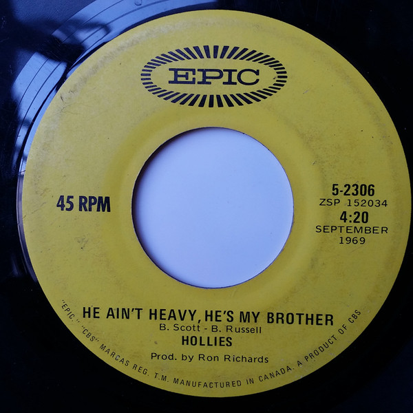 Hollies – He Ain't Heavy, He's My Brother / Carrie-Anne (1969