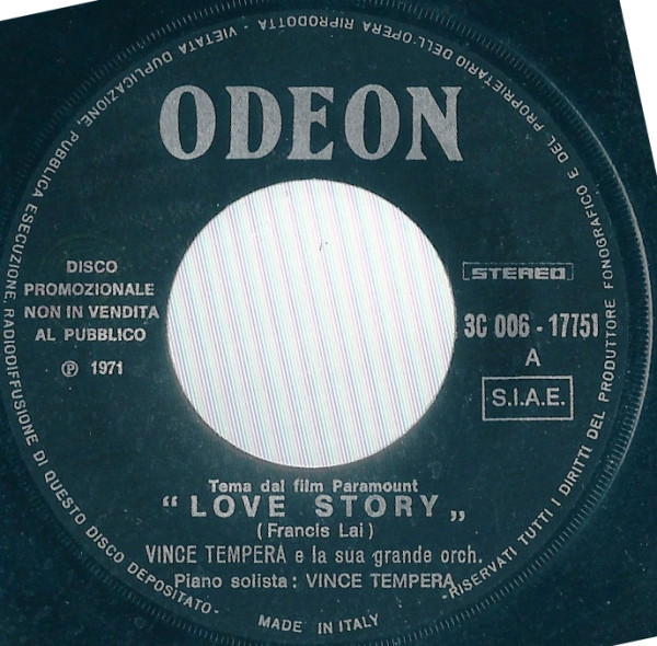 Album herunterladen Francis Lai Vince Tempera - Love Story Tema Dal Film Paramount Love Story