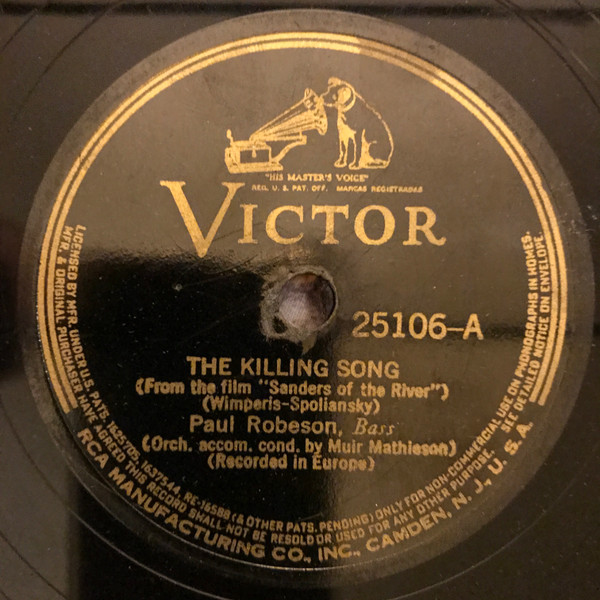 SP PAUL ROBESON THE KILLING SONG / CONGO LULLABY