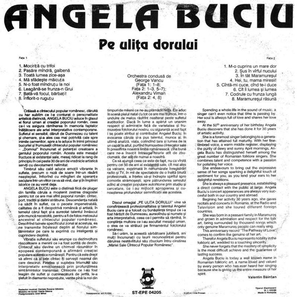 last ned album Angela Buciu - Pe Ulița Dorului Disc Omagial