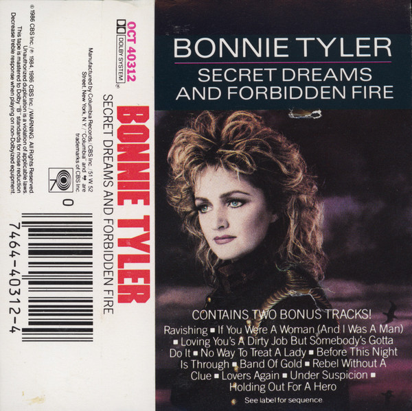 Bonnie Tyler – Secret Dreams And Forbidden Fire (1986, Cassette 
