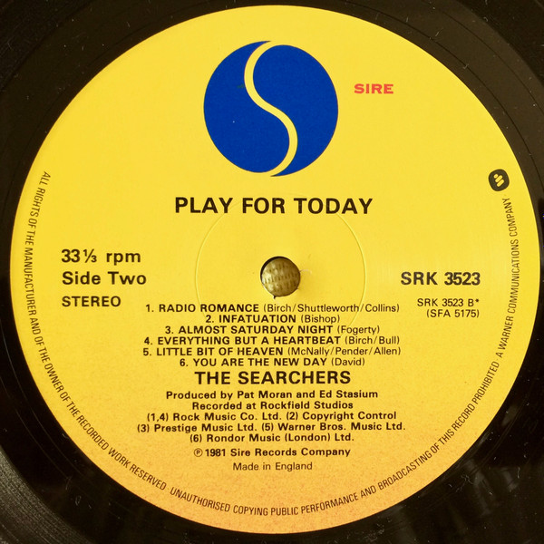 The Searchers - Play For Today | Sire (SRK 3523) - 4