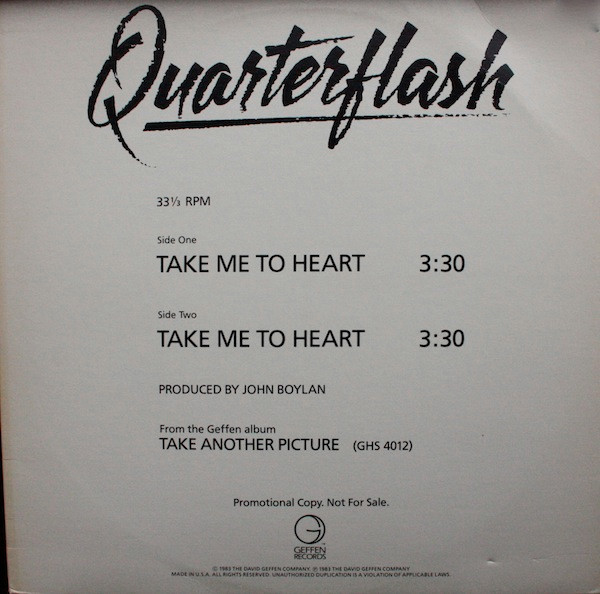 Quarterflash – Take Me To Heart (1983, Vinyl) - Discogs