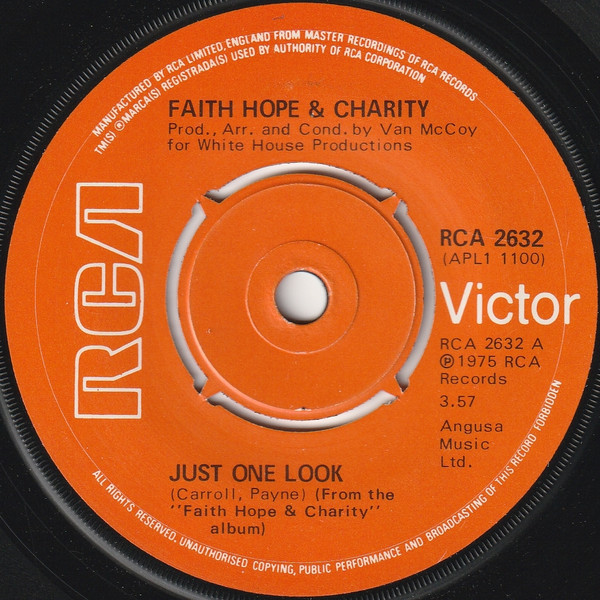 Faith Hope & Charity - Just One Look | Releases | Discogs