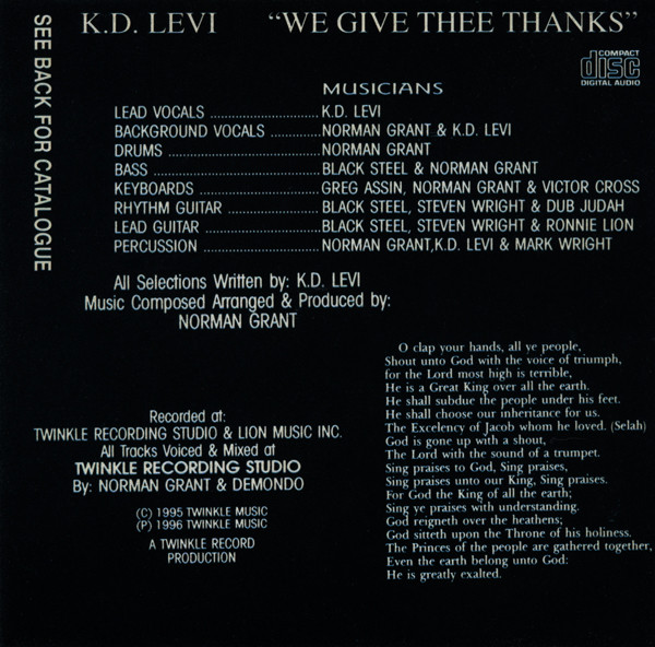last ned album KD Levi - We Give Thee Thanks