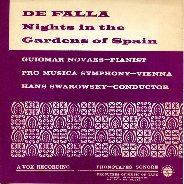 télécharger l'album De Falla Guiomar Novaes, Pro Musica Symphony Vienna, Hans Swarowsky - Nights In The Gardens Of Spain