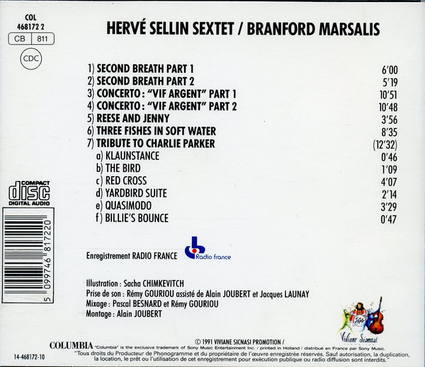 baixar álbum Hervé Sellin Sextet Branford Marsalis - Hervé Sellin Sextet Brandford Marsalis