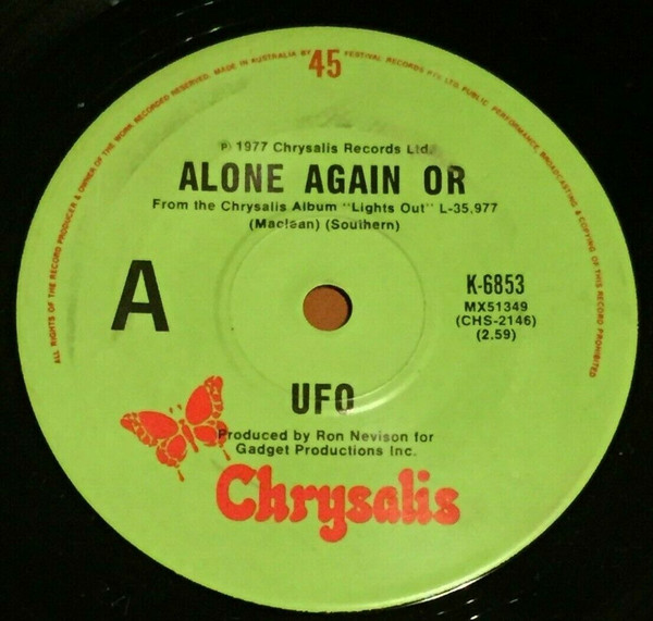 UFO – Alone Again Or (1977, Vinyl) - Discogs